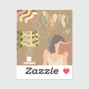 Brown Aesthetic Woman Reading Book
