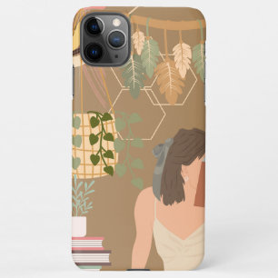 Brown Aesthetic Woman Reading Book iPhone 11Pro Max Case