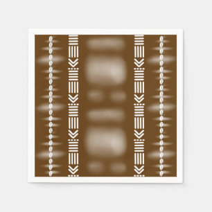Brown African Designer Paper Napkins