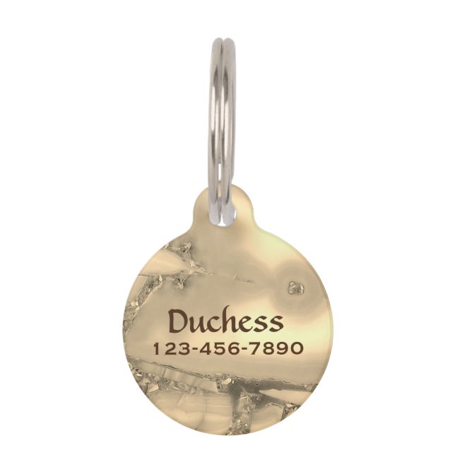 Brown Agate Pet Tag (Back)