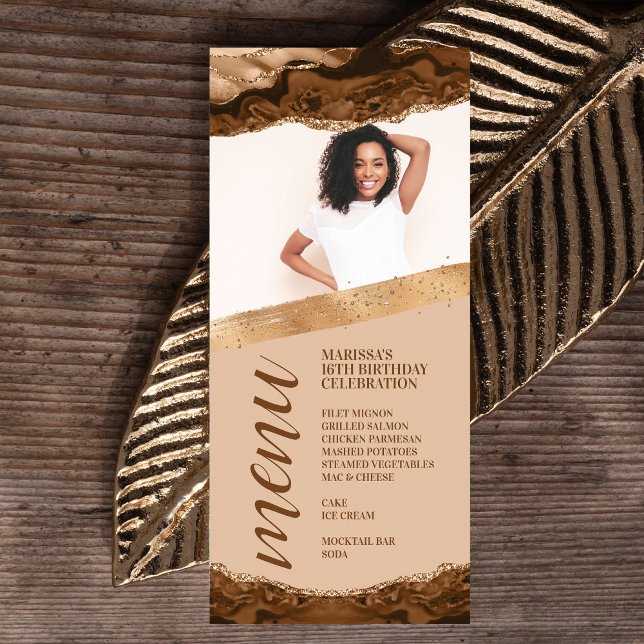 Brown Agate Photo Menu Card (Creator Uploaded)