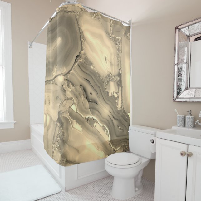 Brown Agate Shower Curtain (In Situ)