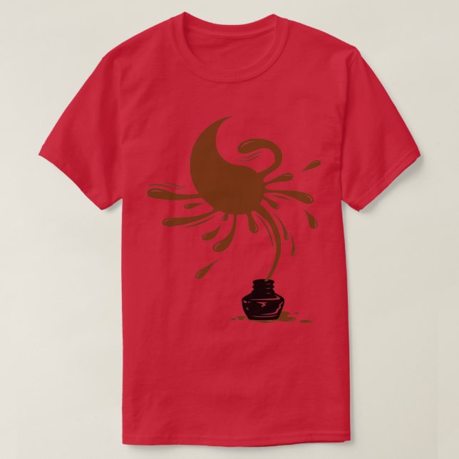 Brown Ajah Ink Splatter T-Shirt (Design Front)