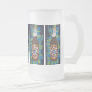 Brown Ale Frosted Glass Beer Mug