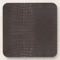Brown Alligator Faux Leather Print