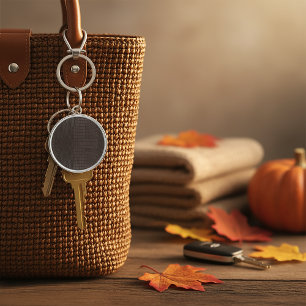 Brown Alligator Faux Leather Print Key Ring