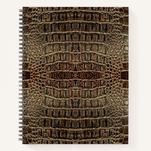 Brown Alligator Leather Notebook
