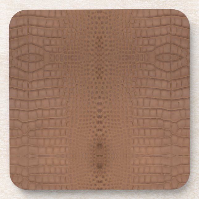 Brown Alligator Print Coaster (Front)
