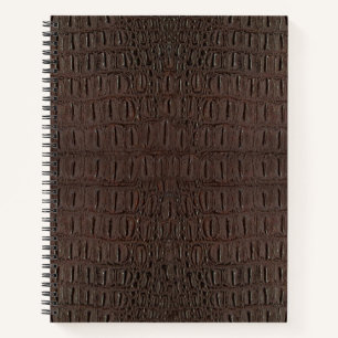 Brown Alligator Skin Print Spiral Notebook