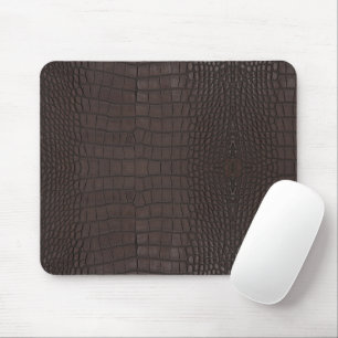 Brown Alligator Texture Print Mouse Mat