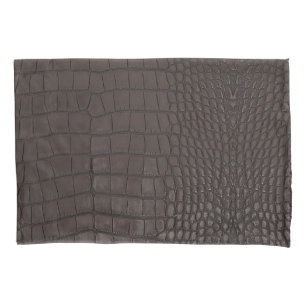 Brown Alligator Texture Print Pillowcase