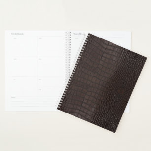 Brown Alligator Texture Print Planner