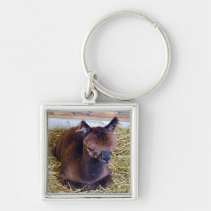 Brown Alpaca Key Ring