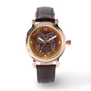 Brown Amber Owl Watch Name