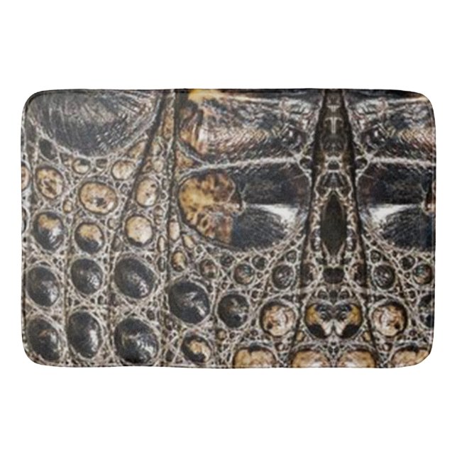 Brown American Alligator Skin Texture Bath Mat (Front)