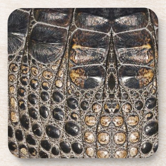 Brown American Alligator Skin Texture Coaster (Front)