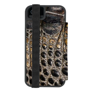 Brown American Alligator Skin Texture Incipio Watson™ iPhone 5 Wallet Case
