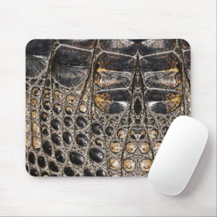 Brown American Alligator Skin Texture Mouse Mat