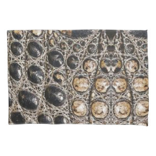 Brown American Alligator Skin Texture Pillowcase