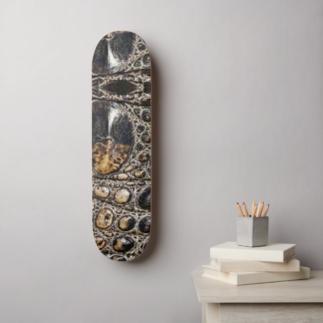 Brown American Alligator Skin Texture Skateboard (Wall Art)