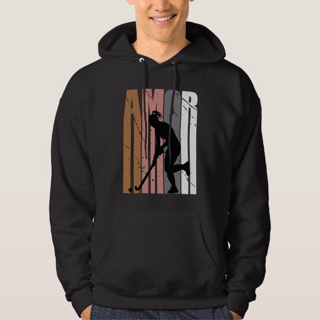 Brown Amor Hockey Motivational Girls Teen Teenager Hoodie (Front)
