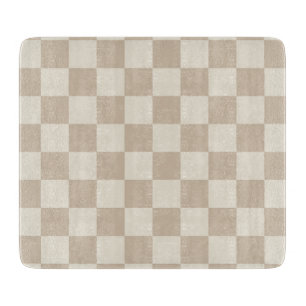 Brown and Beige Chequerboard Cutting Board