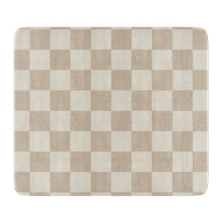 Brown and Beige Chequerboard Cutting Board