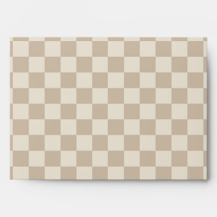 Brown and Beige Chequerboard Envelope