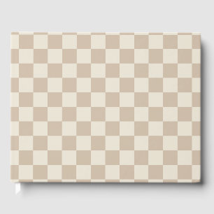 Brown and Beige Chequerboard Guest Book