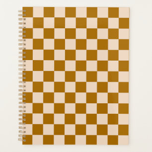 Brown and beige chequerboard pattern planner