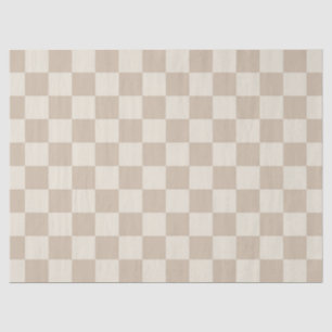 Brown and Beige Chequerboard Tissue Paper