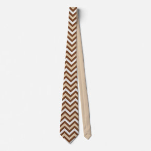 Brown and beige chevron tie