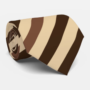 Brown and Beige Diagonal Stripes Tie