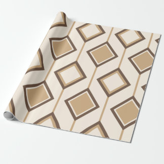 Brown and beige diamonds and lines wrapping paper