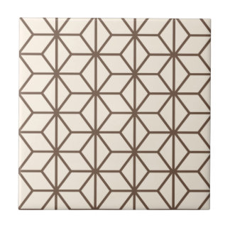 Brown and beige geometric art-deco pattern tile