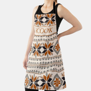 Brown and beige Native American pattern Apron