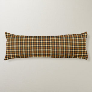 Brown And Beige Plaid Body Cushion