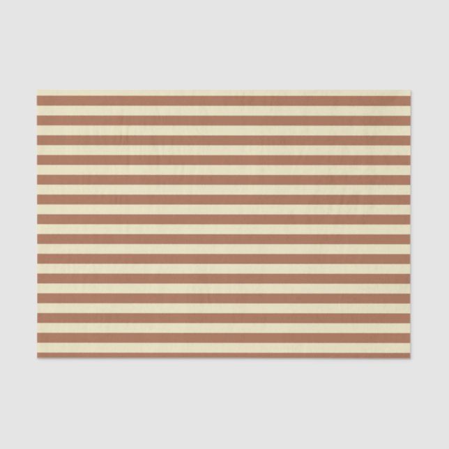 Brown and Beige Stripes Tissue Paper (Front)