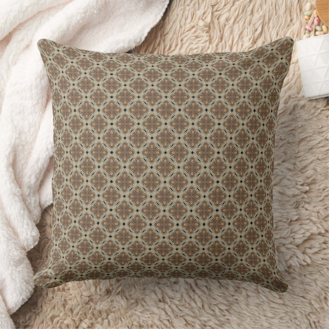 Brown And Beige Tones Geometric Repeating Pattern Cushion (Blanket)