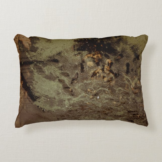 Brown and black abstract painting decorative cushion (Front)