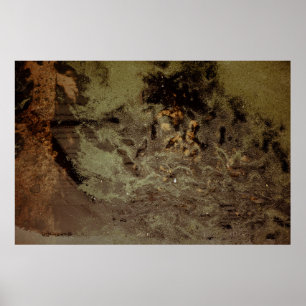 Brown and black abstract painting poster