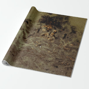 Brown and black abstract painting wrapping paper