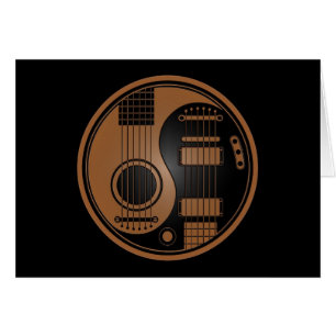Brown and Black Acoustic Electric Guitars Yin Yang
