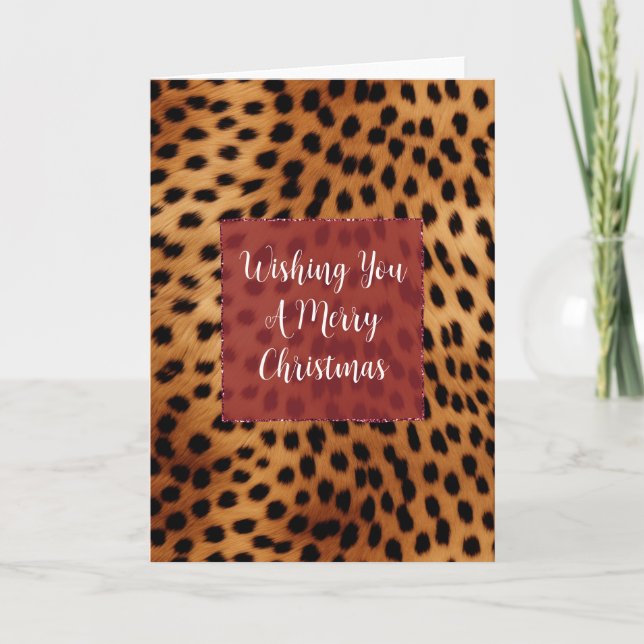 Brown and Black Cheetah Animal print Card (Front)