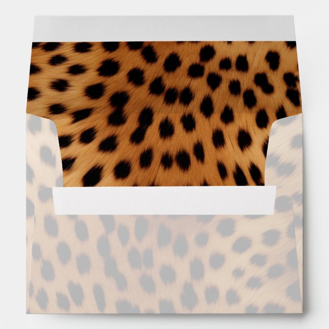 Brown and Black Cheetah Animal print Envelope (Back (Bottom))