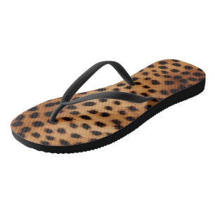 Brown and Black Cheetah Animal print Flip Flops