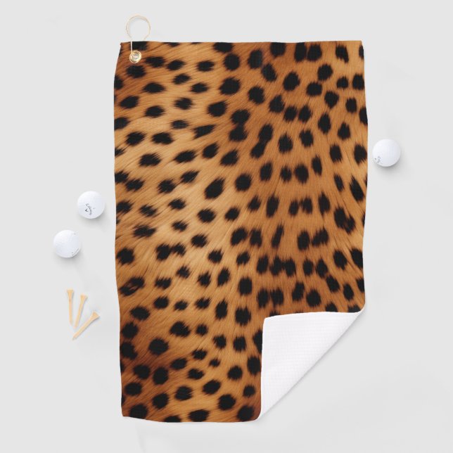 Brown and Black Cheetah Animal print Golf Towel (InSitu)