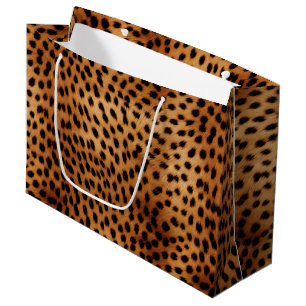 Brown and Black Cheetah Animal print Large Gift Bag