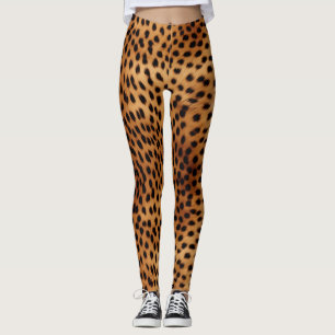 Brown and Black Cheetah Animal print Leggings