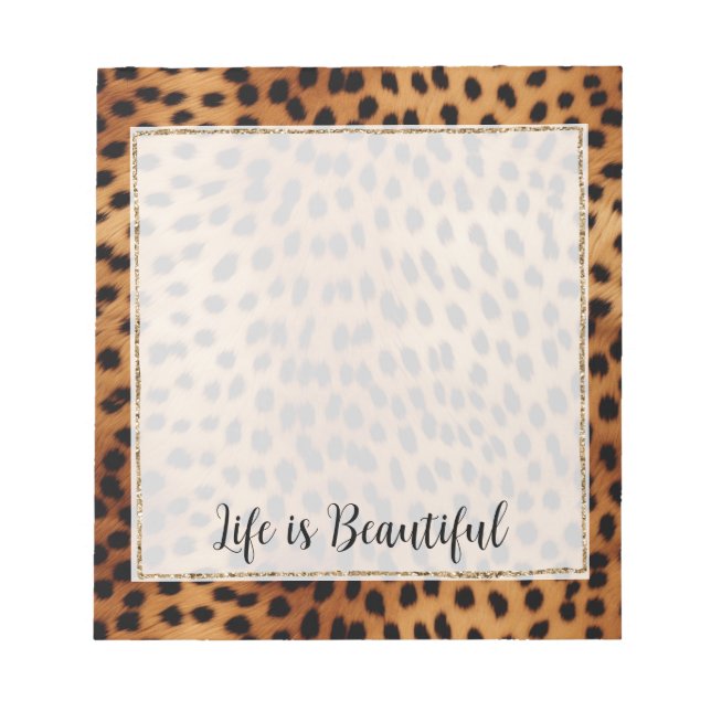 Brown and Black Cheetah Animal print Notepad (Front)